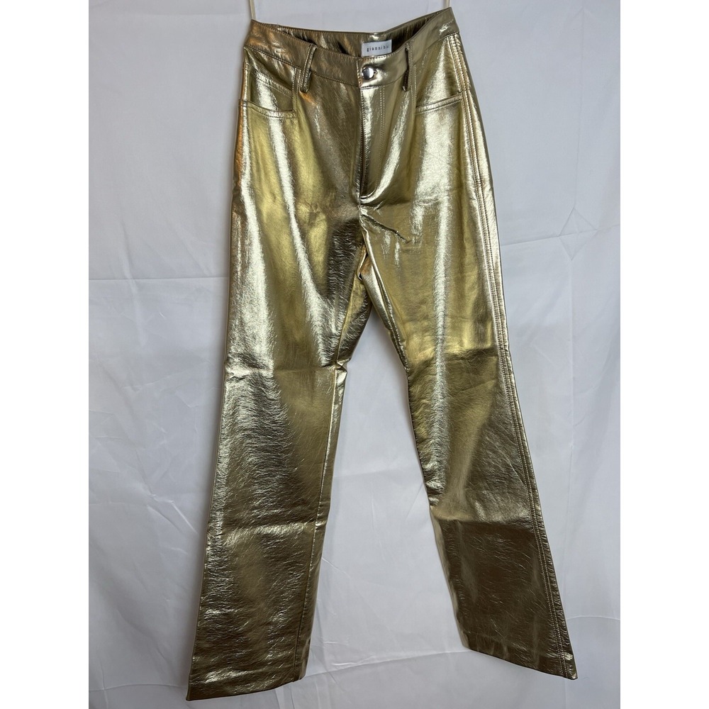 Gianni Bini Gold Pants Belt Loops 5 pocket Viscose Coating NWT Size 26